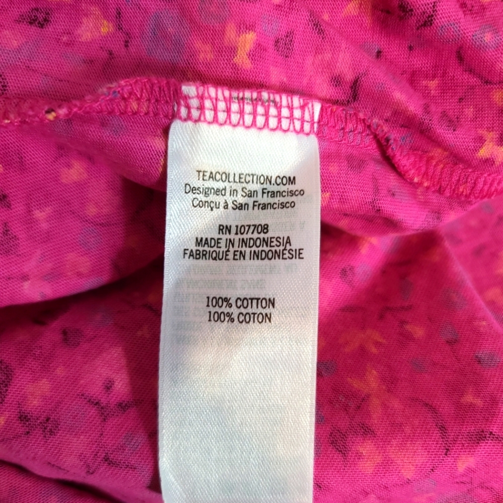 Tea Collection Kids Floral Hi-Low Cotton Pink Dress Size 12 - Picture 6 of 11